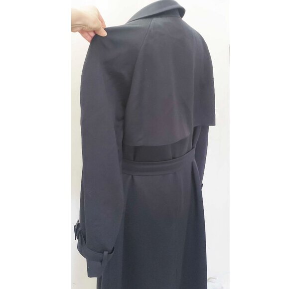 CANALI Milano Men's Dark Blue Wool Trench Coat Overcoat Italy 52 R - Picture 6 of 12